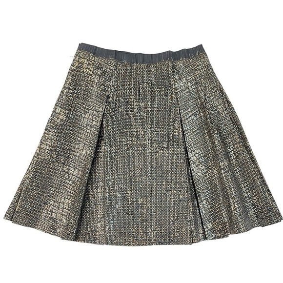 COTÉLAC CONFETTI DOT TIE SILK BOX PLEAT MINI SKIRT - Picture 3 of 16